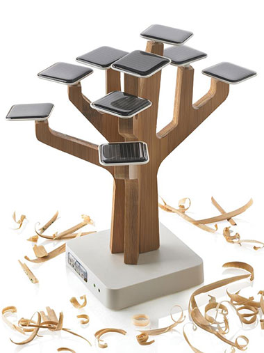Chargeur solaire en forme d'arbre